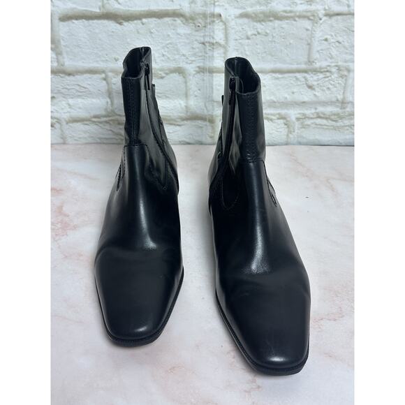 Talbots Women's Ankle Short Black Boots Size 6 1/2 Leather Uppers - Picture 3 of 16